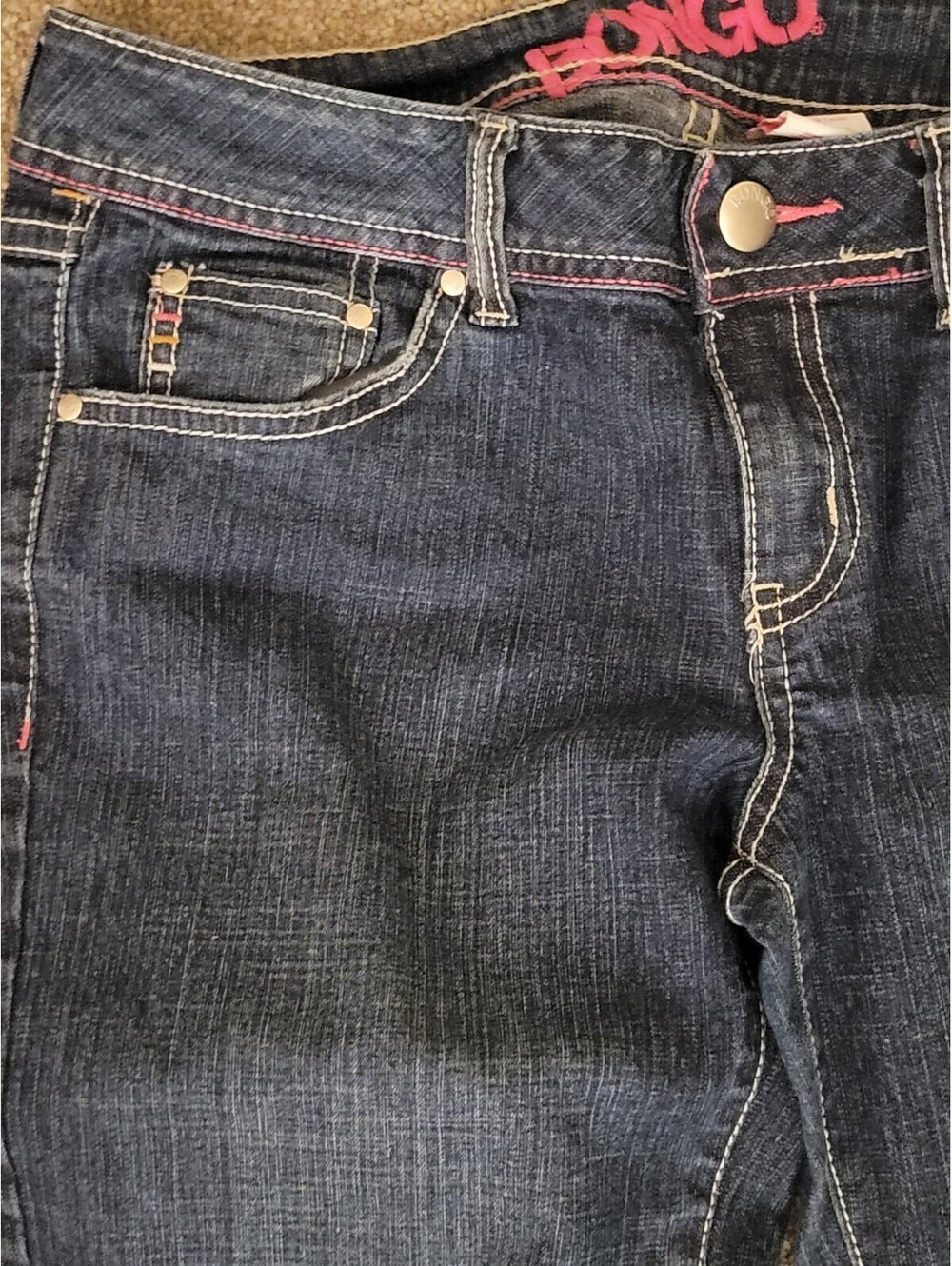 Y2K Bongo Women Jr Sz 9 Dark Rinse Vanessa Minnillo Fit Flare Jeans Low Rise - Picture 5 of 9